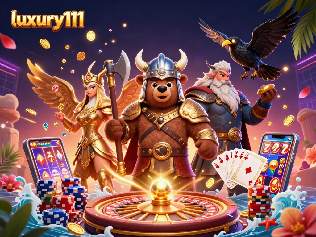 Join luxury111 in spinning the roulette and winning big with vibrant casino action elements!
