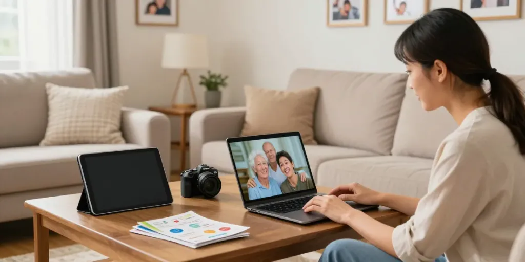 Application aidant familial utilisée pour coordonner les soins dans un espace familial chaleureux.